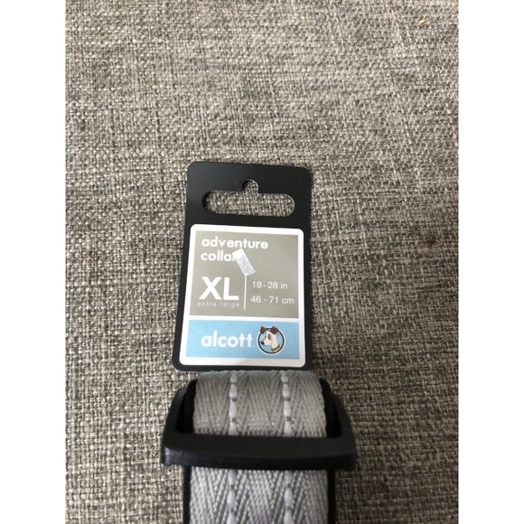 Alcott Gray Black Adventure Padded Reflective Pet Dog Collar Size XL 18"-28" - Picture 4 of 5